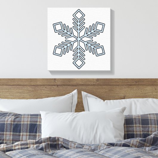 Glitter Snowflake - Baby Blue Branches Canvas Afdruk (Insitu (Slaapkamer))