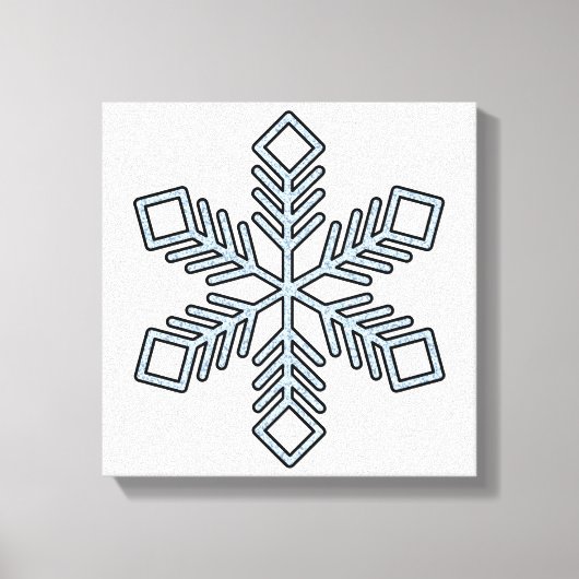 Glitter Snowflake - Baby Blue Branches Canvas Afdruk (Voorkant)