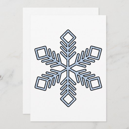 Glitter Snowflake - Baby Blue Branches Feestdagenkaart (Voorkant / Achterkant)