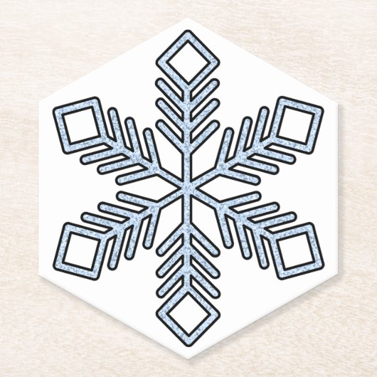 Glitter Snowflake - Baby Blue Branches Kartonnen Onderzetters (Voorkant)