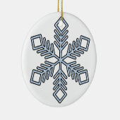 Glitter Snowflake - Baby Blue Branches Keramisch Ornament (Rechts)
