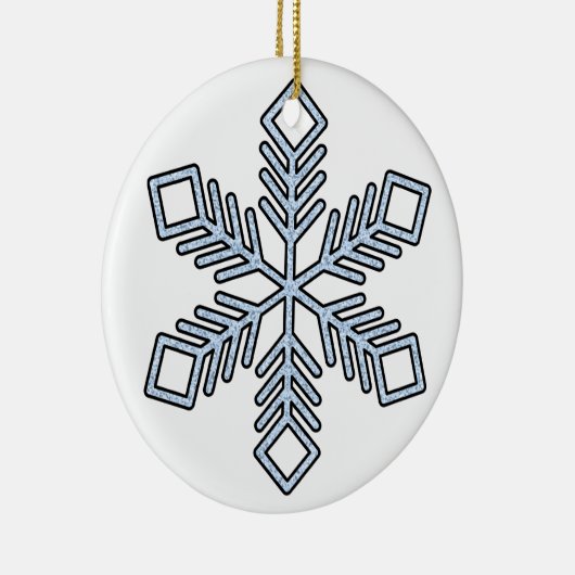 Glitter Snowflake - Baby Blue Branches Keramisch Ornament (Rechts)