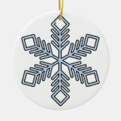 Glitter Snowflake - Baby Blue Branches Keramisch Ornament (Voorkant)