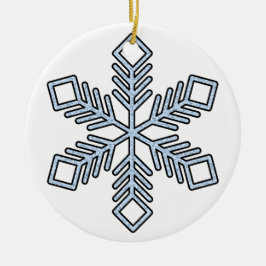 Glitter Snowflake - Baby Blue Branches Keramisch Ornament