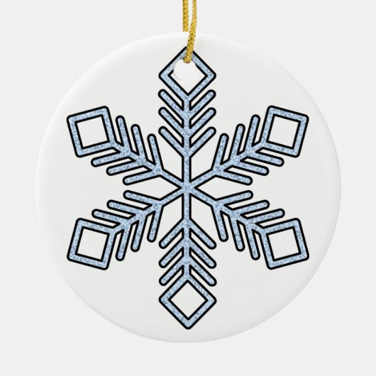 Glitter Snowflake - Baby Blue Branches Keramisch Ornament (Voorkant)