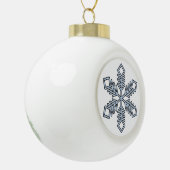 Glitter Snowflake - Baby Blue Branches Keramische Bal Ornament (Links)