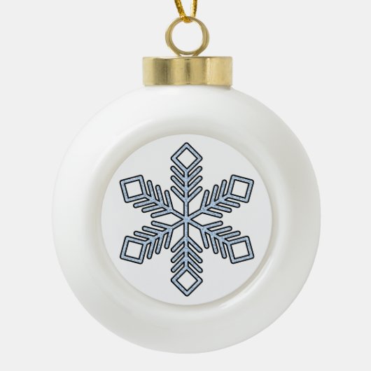 Glitter Snowflake - Baby Blue Branches Keramische Bal Ornament (Voorkant)
