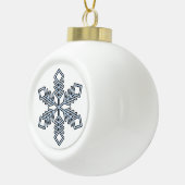 Glitter Snowflake - Baby Blue Branches Keramische Bal Ornament (Rechts)