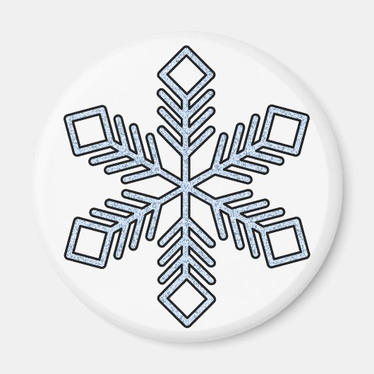 Glitter Snowflake - Baby Blue Branches Magneet (Voorkant)