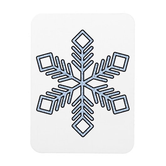 Glitter Snowflake - Baby Blue Branches Magneet (Verticaal)