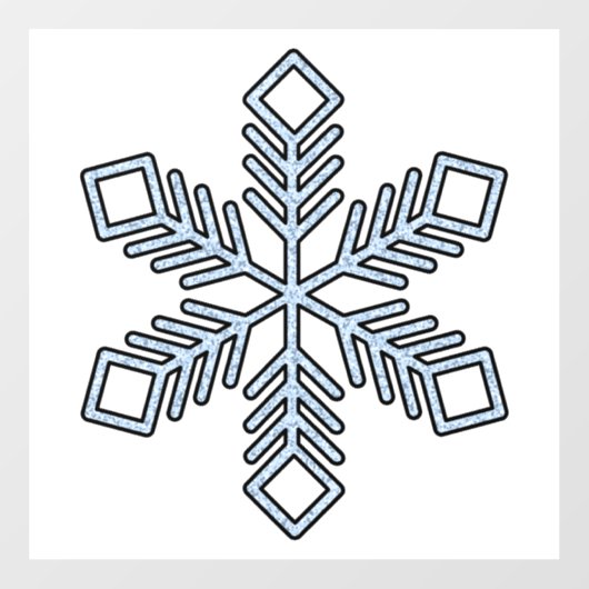Glitter Snowflake - Baby Blue Branches Raamsticker (Vel)