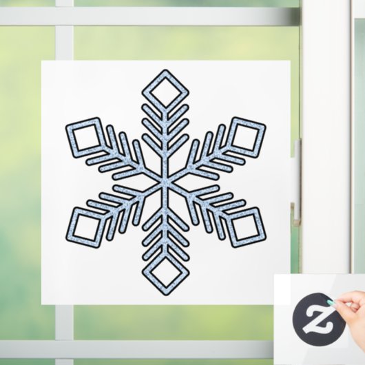Glitter Snowflake - Baby Blue Branches Raamsticker (Huis)