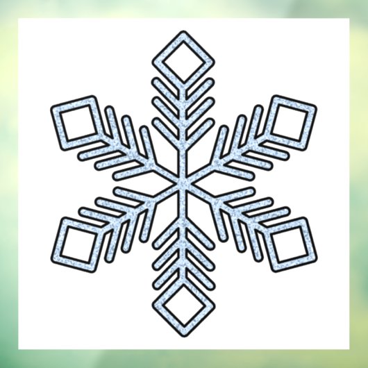 Glitter Snowflake - Baby Blue Branches Raamsticker (Vel 3)