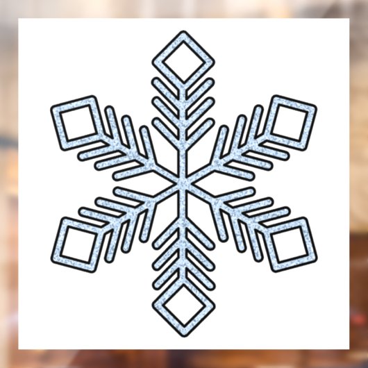 Glitter Snowflake - Baby Blue Branches Raamsticker (Vel 2)