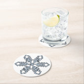 Glitter Snowflake - Baby Blue Branches Ronde Kartonnen Onderzetter (Insitu)