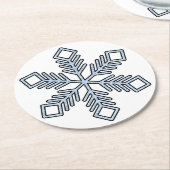 Glitter Snowflake - Baby Blue Branches Ronde Kartonnen Onderzetter (Gebogen)
