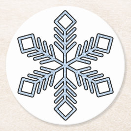 Glitter Snowflake - Baby Blue Branches Ronde Kartonnen Onderzetter