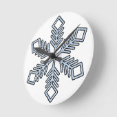 Glitter Snowflake - Baby Blue Branches Ronde Klok (Hoek)