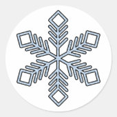 Glitter Snowflake - Baby Blue Branches Ronde Sticker (Voorkant)