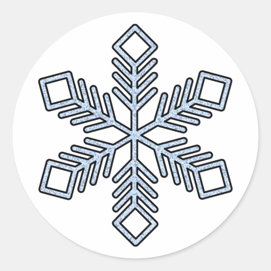 Glitter Snowflake - Baby Blue Branches Ronde Sticker (Voorkant)