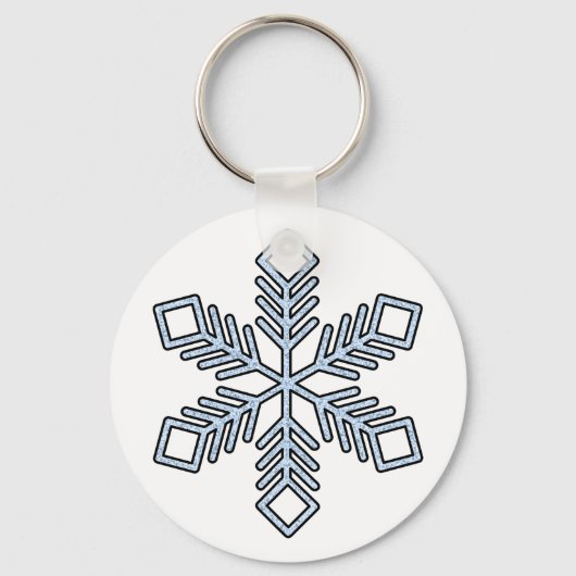 Glitter Snowflake - Baby Blue Branches Sleutelhanger (Voorkant)
