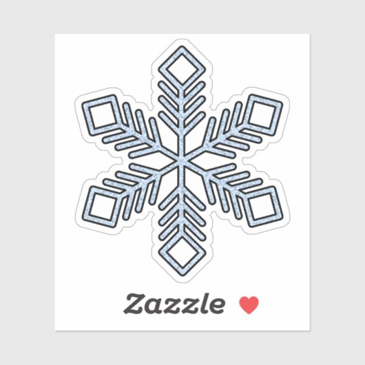 Glitter Snowflake - Baby Blue Branches Sticker (Vel)