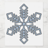Glitter Snowflake - Baby Blue Branches Wijn Etiket (Enkel label)