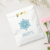 Glitter Snowflake Blauwgroen Sweet 16 Winter Wonde Bedankzakje (Gezegeld)