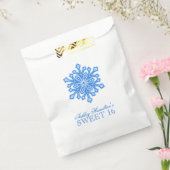 Glitter Snowflake Blue Sweet 16 Winter Wonderland Bedankzakje (Gezegeld)