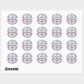 Glitter Snowflake Ornament Mandala Handmade Logo Ronde Sticker (Vel)