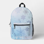 Glitter Snowflake Snowy Mountain Winter Bedrukte Rugzak (Voorkant)