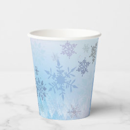 Glitter Snowflake Snowy Mountain Winter Papieren Bekers