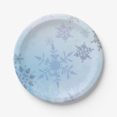 Glitter Snowflake Snowy Mountain Winter Papieren Bordje (Voorkant)