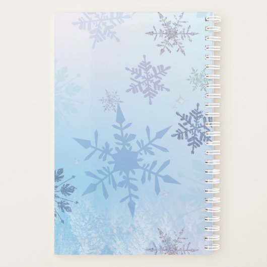 Glitter Snowflake Snowy Mountain Winter Planner (Achterkant)