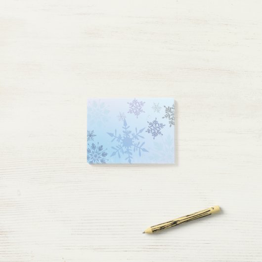 Glitter Snowflake Snowy Mountain Winter Post-it® Notes (Op bureau)