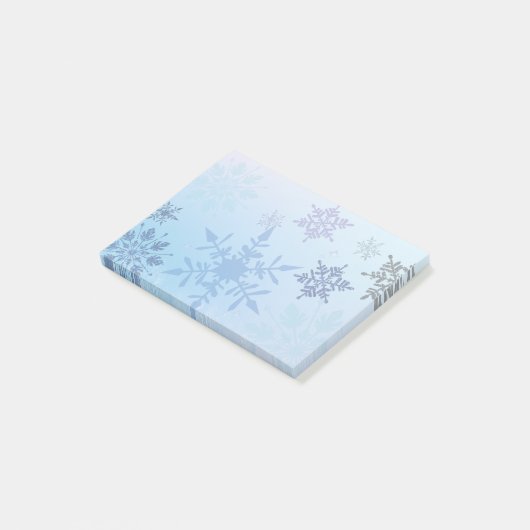 Glitter Snowflake Snowy Mountain Winter Post-it® Notes (Schuin)