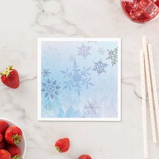 Glitter Snowflake Snowy Mountain Winter Servet (Insitu)