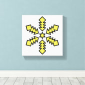 Glitter Snowflake - Yellow Star Canvas Afdruk (Insitu (Houten vloer))