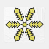 Glitter Snowflake - Yellow Star Fleece Deken (Voorkant (Horizontaal))