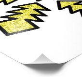 Glitter Snowflake - Yellow Star Foto Afdruk (Hoek)