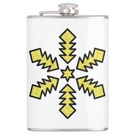 Glitter Snowflake - Yellow Star Heupfles