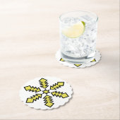Glitter Snowflake - Yellow Star Kartonnen Onderzetters (Insitu)