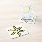 Glitter Snowflake - Yellow Star Kartonnen Onderzetters (Insitu)