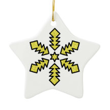 Glitter Snowflake - Yellow Star