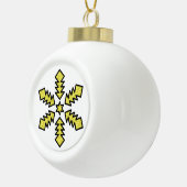 Glitter Snowflake - Yellow Star Keramische Bal Ornament (Rechts)