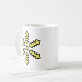 Glitter Snowflake - Yellow Star Koffiemok (Voorkant links)
