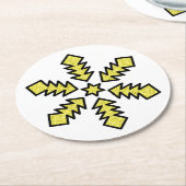 Glitter Snowflake - Yellow Star Ronde Kartonnen Onderzetter (Gebogen)