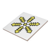 Glitter Snowflake - Yellow Star Tegeltje (Zijkant)