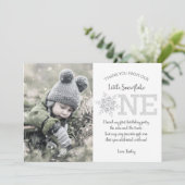 Glitter Snowflakes 1e verjaardag Hartelijk dank Kaart (Staand voorkant)