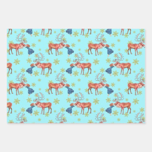 Glitter Snowflakes Gerda en het rendierpatroon Inpakpapier Vel (Voorkant 2)